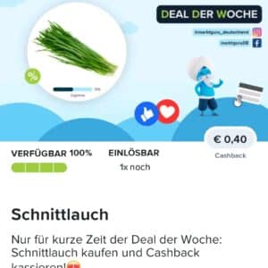 0,40€ auf Schnittlauch bei Marktguru
