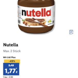 Nutella 450g für 1,77€