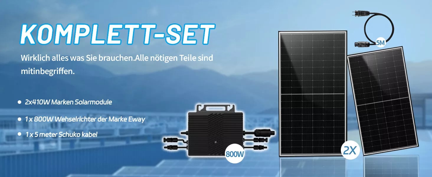 Banner von einem Balkonkraftwer-Komplett-Set