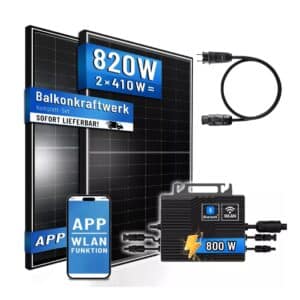 Balkonkraftwerk-Komplettset nur 190€ bei eBay - 2x Solarmodul + Mikrowechselrichter + Kabel