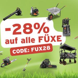 Fuxtec: 28% Rabatt auf ALLES  - Rasenmäher, Werkzeug, Bollerwägen uvm.