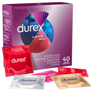 💕 Durex Love Mix Kondome mit 5 verschiedenen Kondom-Sorten 40 Kondome für 14,84€ (statt 23€)