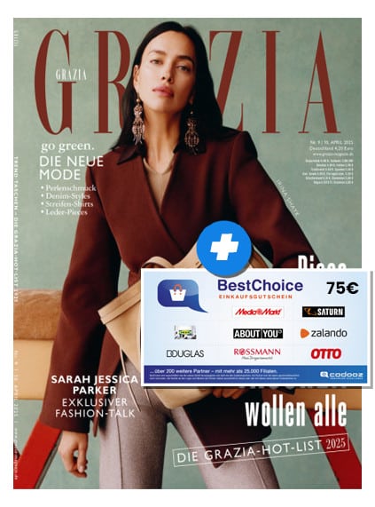 Grazia Magazin mit 75€ Bestchoice-Gutschein vorne drauf