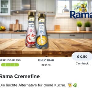 50 Cent Cashback auf Rama Cremefine mit Marktguru