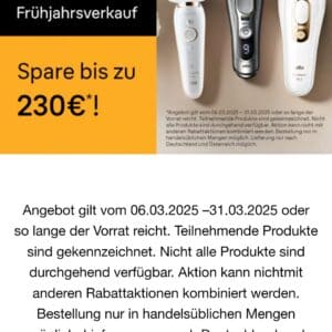 Braun Frühjahrsverkauf