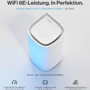 Linksys Velop Pro 6E WiFi-Mesh-System AXE5400 (1er-Pack) für 99,90€ statt 124€