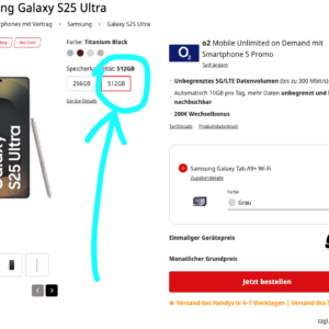 Preisfehler?! 512GB zum gleichen Preis: Samsung Galaxy S25 Ultra mit Tablet und Unlimited Daten für 49,99€ im Monat