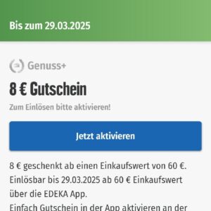 8€ ab 60€ EK - Edeka App NBay