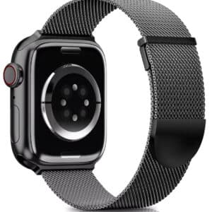 Higgs Ersatzarmband Kompatibel mit Apple Watch in schwarz Edelmetall für 4,99€(statt 9,99€)