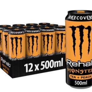 Monster Energy Rehab Peach - koffeinhaltiger Energy-Eistee mit Pfirsich-Geschmack 12x500ml für 9,47€(statt 17,88€)