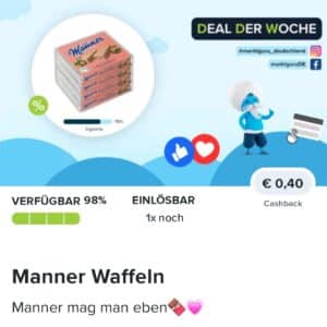 0,40€ Cashback auf Manner Waffeln bei Marktguru