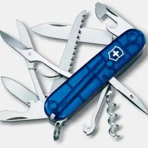 Victorinox Schweizer Taschenmesser Huntsman, Multitool, Swiss Army Knife mit 15 Funktionen in Blau transparent oder Silver für 29,99€(statt 39,41€)