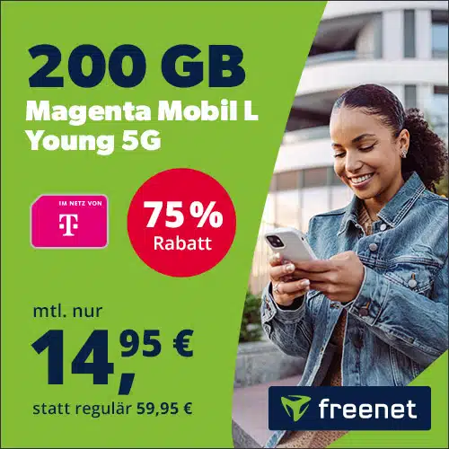 Thumbnail 🚀 Telekom-Netz: Magenta Mobil M Young 5G mit 100GB LTE für 11,95€/Monat / Magenta Mobil L Young 5G mit 200GB für 14,95€/Monat