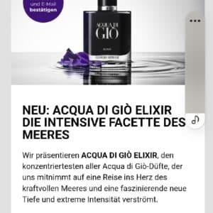 ACQUA DI GIÒ ELIXIR Parfumprobe gratis von Armani (Gewinnspiel)