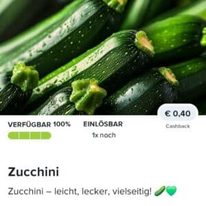 0,40€ Cashback auf frische Zucchini bei Marktguru