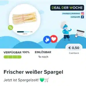 0,50€ Cashback auf frischen weißen Spargel bei Marktguru