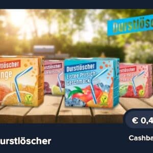 40 ct Cashback auf einen Durstlöscher nach Wahl [ Highlight der Woche, Marktguru]