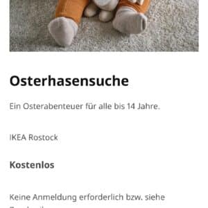 bis 23.4. Osterhasensuche bei Ikea Rostock