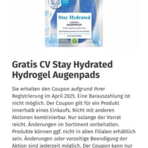 Gratis CV StayHydrated Hydrogel Augenpads (müller)