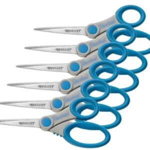 Westcott E-30781 00-I Schere Microban Softgrip 21 cm, 6 Stück in grau/blau für 8,59€(statt 15,50€)
