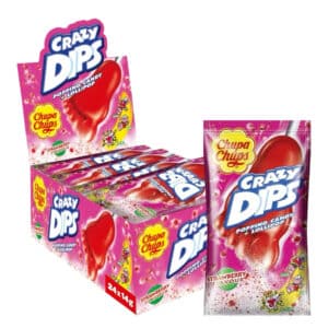 Chupa Chups Crazy Dips Strawberry, , fruchtig-süßer Erdbeer-Geschmack 24Pack für 6,41€(statt 14,40€)