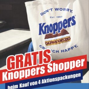 Knoppers Baumwolltasche gratis beim Kauf von 4 Aktionspackungen