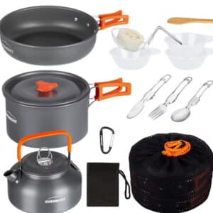 OVERMONT Camping Kochgeschirr Set Outdoor Geschirr Set Aus Aluminium für 19,34€(statt 32,98€)