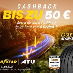 bis zu 50€ Cashback auf Goodyear Reifen bei A.T.U.
