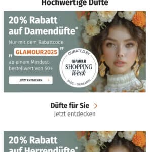 20% auf Herren- und Damendüfte/ Kosmetik bei Müller