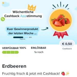 0,50€ Cashback auf frische Erdbeeren🍓 bei Marktguru