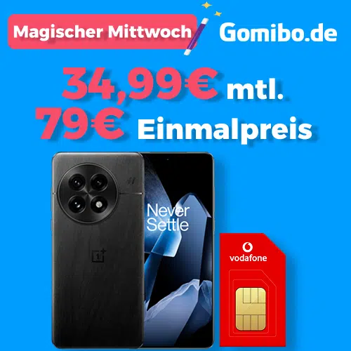 Thumbnail Eff. GRATIS! 😱 OnePlus 13 (256/512GB) für 49/79€ + 35GB LTE/5G Allnet für 34,99€/Monat + 100€ Wechselbonus + 0€ AG + 500GB Datenvolumen - mit GigaKombi 29,99€/Monat (Vodafone Smart Lite)