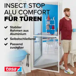 tesa Insect Stop ALU COMFORT Fliegengitter für Türen 100 cm x 220 cm in weiß für 65€(statt 90€)