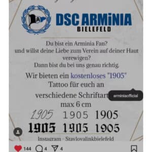 Arminia Bielefeld Tattoo 1905 kostenlos