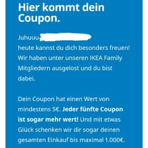 IKEA Überraschungs-Coupon für IKEA Family Newsletter-Abonnenten