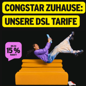Endet heute! 🏠 congstar Zuhause Flex Tarife (DSL): 100 Mbit/s dauerhaft für 31,50€ bzw. 250 Mbit/s für 38,25€ mtl. + einmalig 50€ AP
