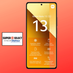 Eff. GRATIS! 😱 Xiaomi Redmi Note 13 5G (256GB) für einmalig 1€ + 3GB 5G/LTE Allnet für 3,99€/Monat (Super Select XS)
