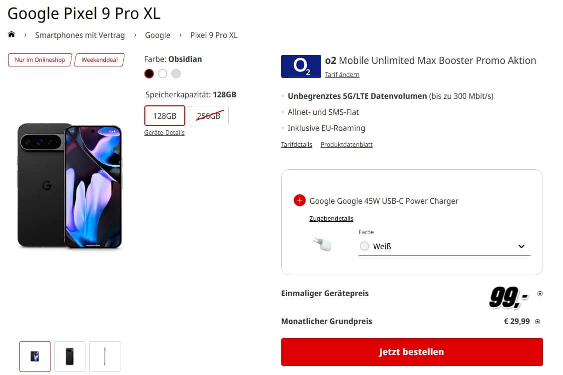 MediaMarkt Tarifangebot vom Google Pixel 9 Pro XL