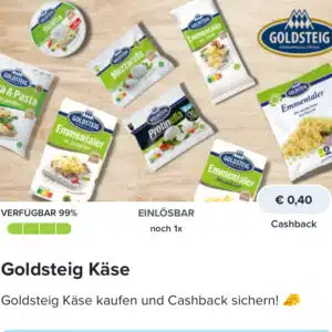 40 Cent Cashback auf Goldsteig Käse 🧀 mit Marktguru