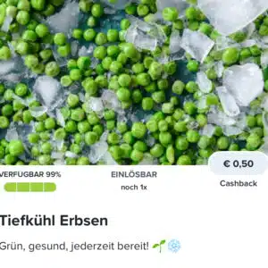 50 Cent Cashback auf Tiefkühl-Erbsen mit Marktguru