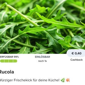40 Cent Cashback auf Rucola mit Marktguru