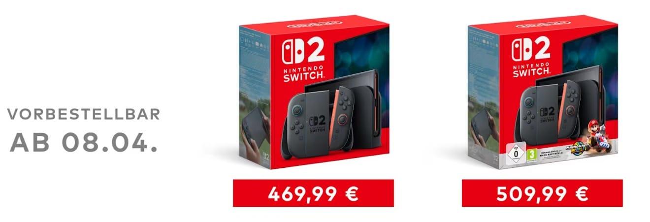 Nintendo Switch 2 ab 08.04. vorbestellen