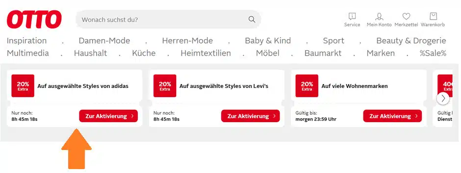 20% auf ausgewählte adidas Styles bei OTTO