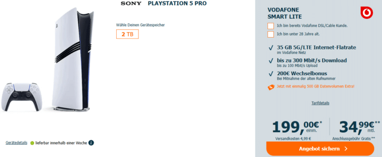PS 5 Pro Tarif