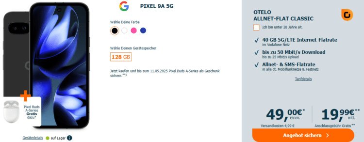 Google Pixel 9a (128GB) Tarif