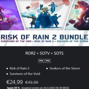 [Bundle] Risk of Rain 2 &#043; Survivors of the Void &#043; Seekers of the Storm (PS4 / PS5) für 24,99€ statt 49,99€