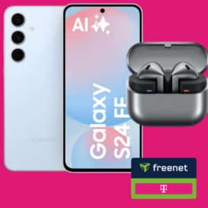 Eff. Gratis + 144€ Ersparnis 💥 Samsung Galaxy S24 FE (128GB) für 1€ + Samsung Galaxy Buds3 + 50€Wechselbonus + 20GB 5G/LTE Telekom Allnet für 19,99€/Monat (Freenet Telekom)
