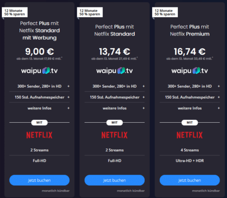 Waipu TV mit Netflix