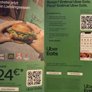 uber Eats 2x12€ Rabatt