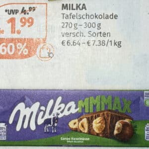 Preishammer! Milka Mmmax große Tafel für 1,99€ bei Müller