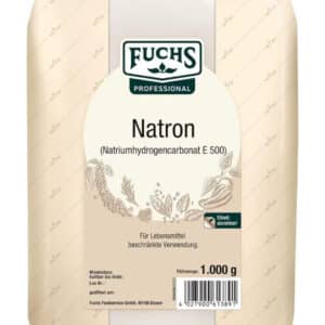 Fuchs - Natron Pulver Einsetzbar als Backtriebmittel, Spülmittel, zum Neutralisieren von Gerüchen und Reinigen 1Kg für 5,22€(statt 6,69€)